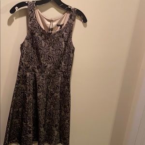 Express XS cream and black lace dress